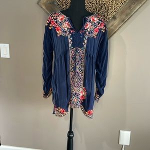 Women’s size medium, Johnny Was tunic with embroidery